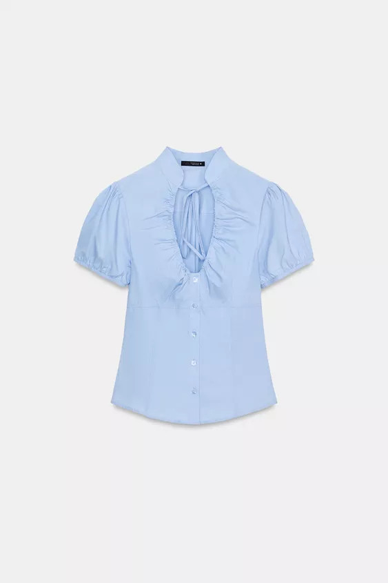 BOW POPLIN TOP | Zara US