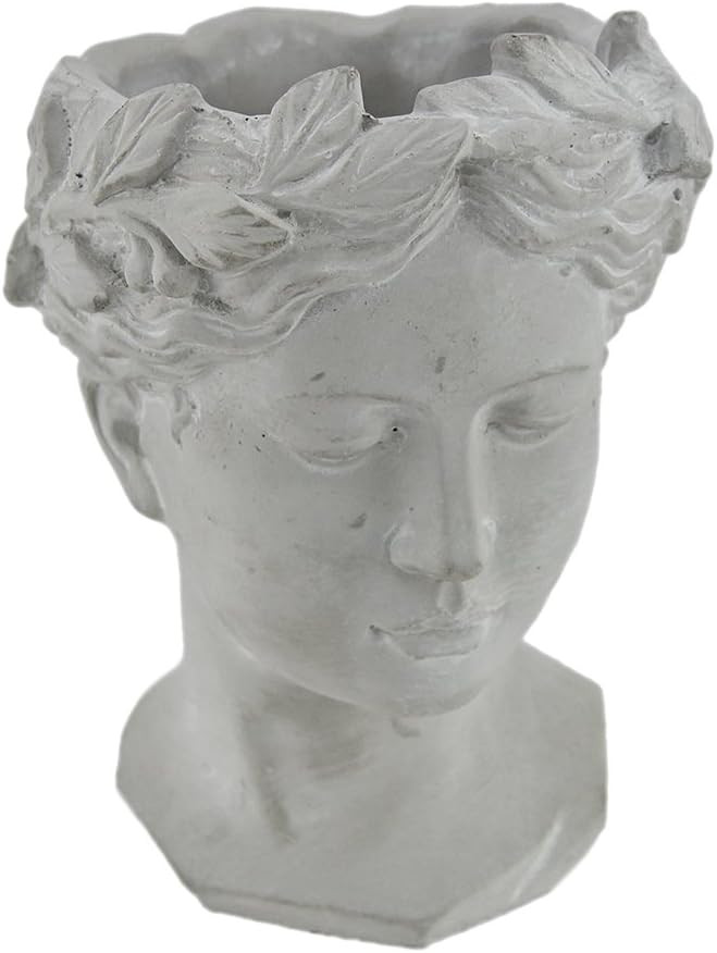 Classic Greek Grey Lady Indoor Outdoor Cement Head Planter | Amazon (US)