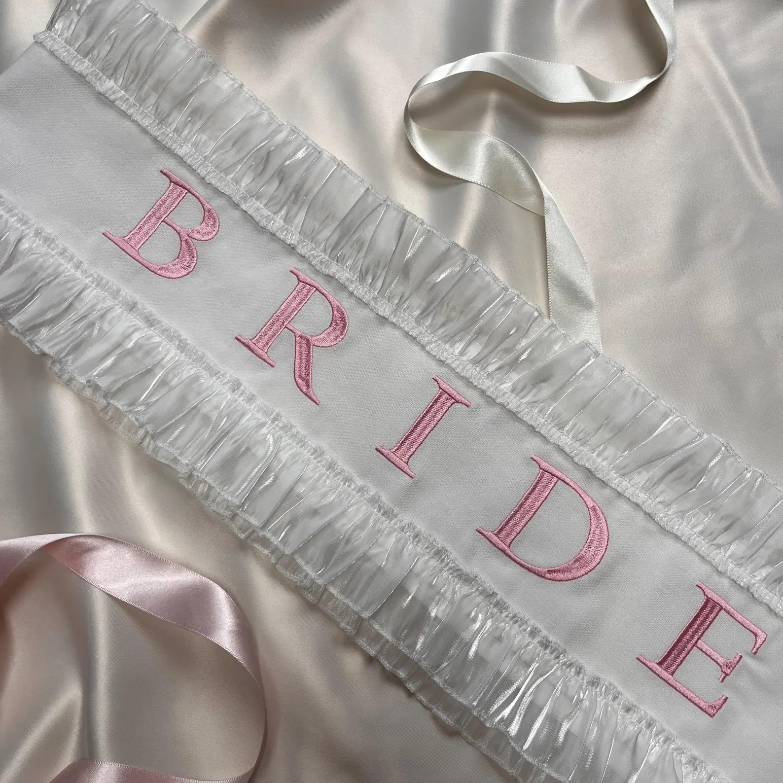 Embroidered Linen Bride Sash | Elegant Hen Party, Bridal Shower Accessory - Etsy UK | Etsy (Global)