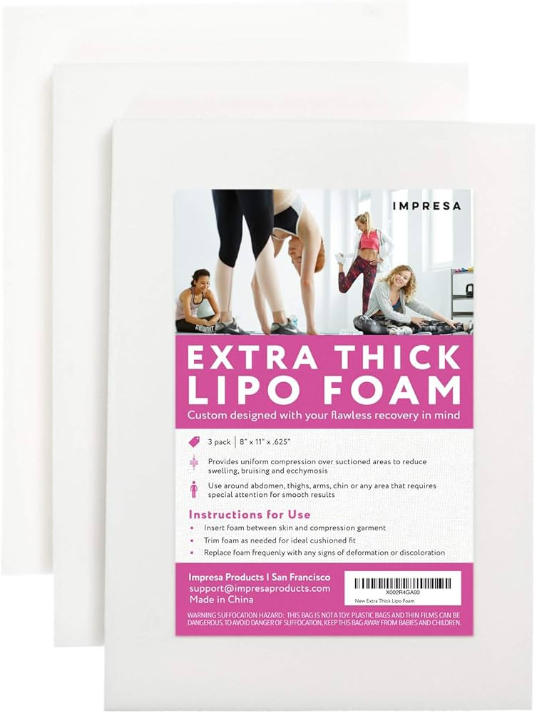 Impresa - Extra Thick Lipo Foam Pads - 3 Pack - Post Surgery Compression Garment Sheets for Lipos... | Amazon (US)