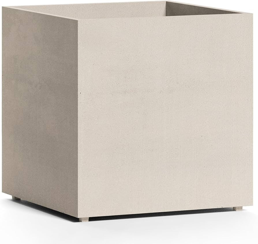 Reglito Cube Planter – Fiberglass Indoor/Outdoor and Weather-Resistant Large Planter (Sand Ston... | Amazon (US)