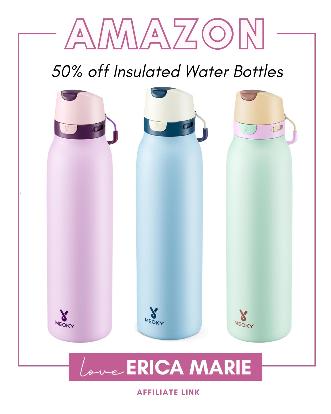 Found a good insulated water bottle, and these are 50% off right now!! I love having a bottle that’s easy to carry, doesn’t sweat, and actually keeps drinks at the right temperature all day. They’re perfect for keeping your water cold for hours, whether you’re at work, heading to the gym, running errands, or spending time outdoors in the summer heat. There are so many cute colors to choose from! insulated water bottle, meoky, summer essentials 

 #LTKselfcare #LTKSaleAlert #LTKTravel