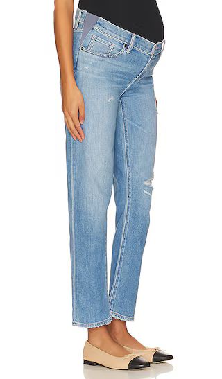 The Boyfriend Maternity Jean in Destroyed Light Wash | Revolve Clothing (Global)