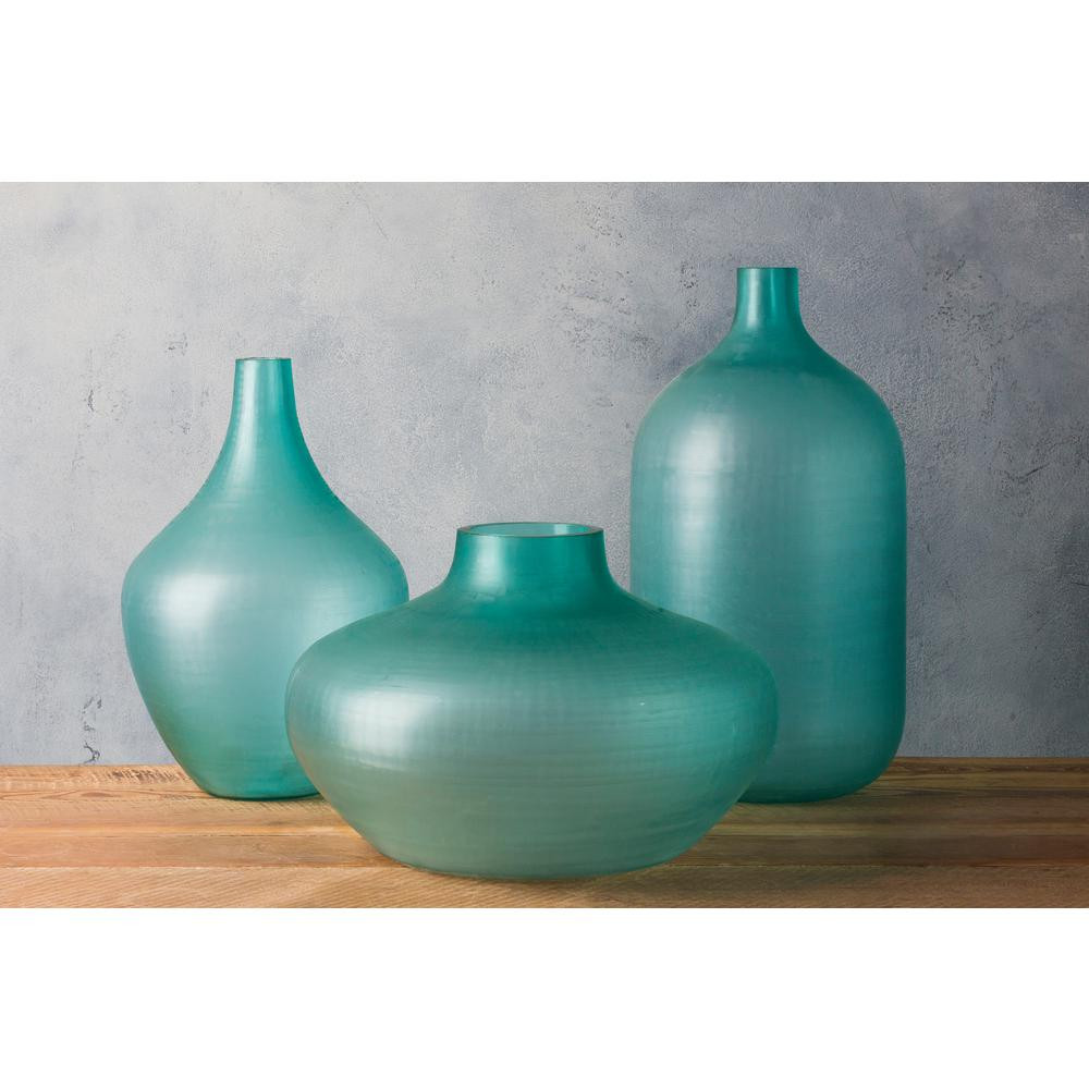 Artistic Weavers Rayc 18.5 in. Aqua Glass Decorative Vase, Blue | The Home Depot