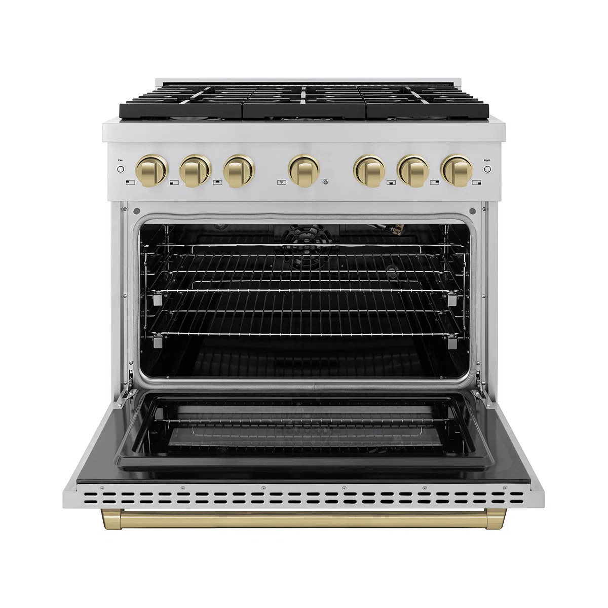 ZLINE Autograph Edition 36" Paramount Gas Range w/ 6 Burners & Champagne Bronze Accents SGRZ-36-C... | Wayfair North America