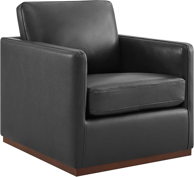 CHITA Genuine Leather Swivel Accent Chair, FSC Certified Mid Century Modern Arm Chair for Living ... | Amazon (US)