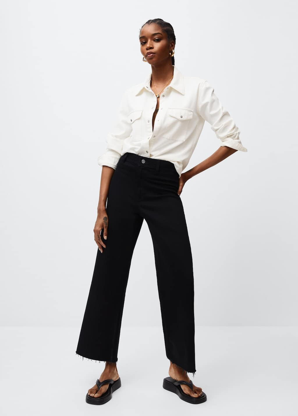 Jupe-culotte jean taille haute -  Femme | Mango France | MANGO (FR)