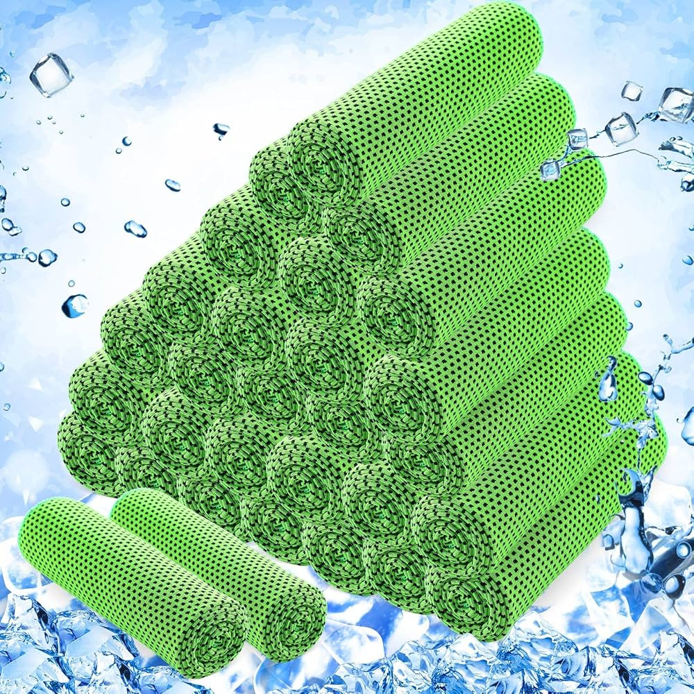 Hosuly 30 Pack Cooling Towels, 40"x12" Ice Breathable Soft Chilly Sweat Rag Microfiber Workout Ra... | Amazon (US)