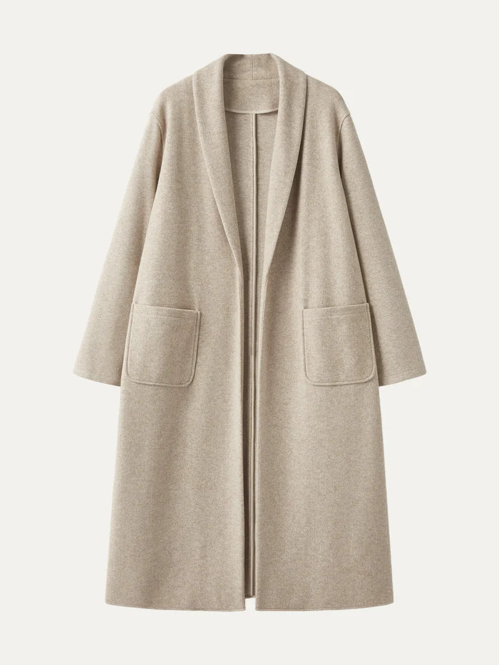 Shawl Collar Patch Pocket Long Coat | OGLmove