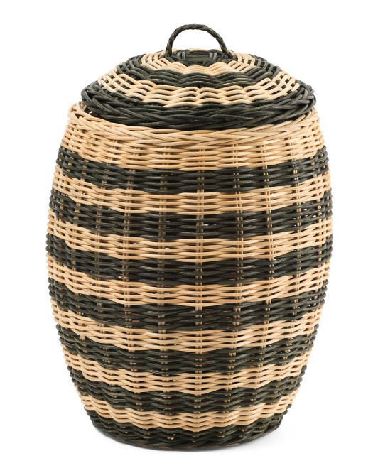 9x13 Rattan Basket With Lid | TJ Maxx