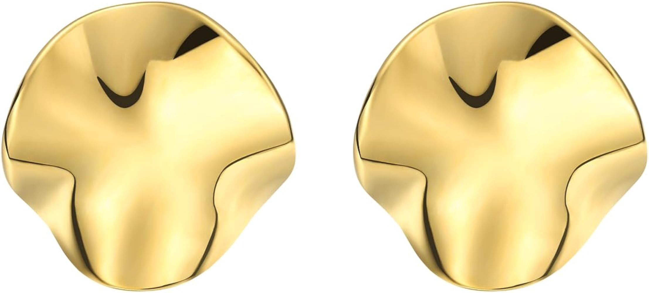 Geometric Rectangle Gold Stud Earrings Irregular Hammered Chunky Statement Square Earrings for Wo... | Amazon (US)