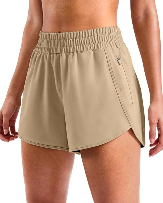 SANTINY Women's 3"/4"/5" Athletic Running Shorts Zipper Pocket Gym Shorts | Amazon (US)