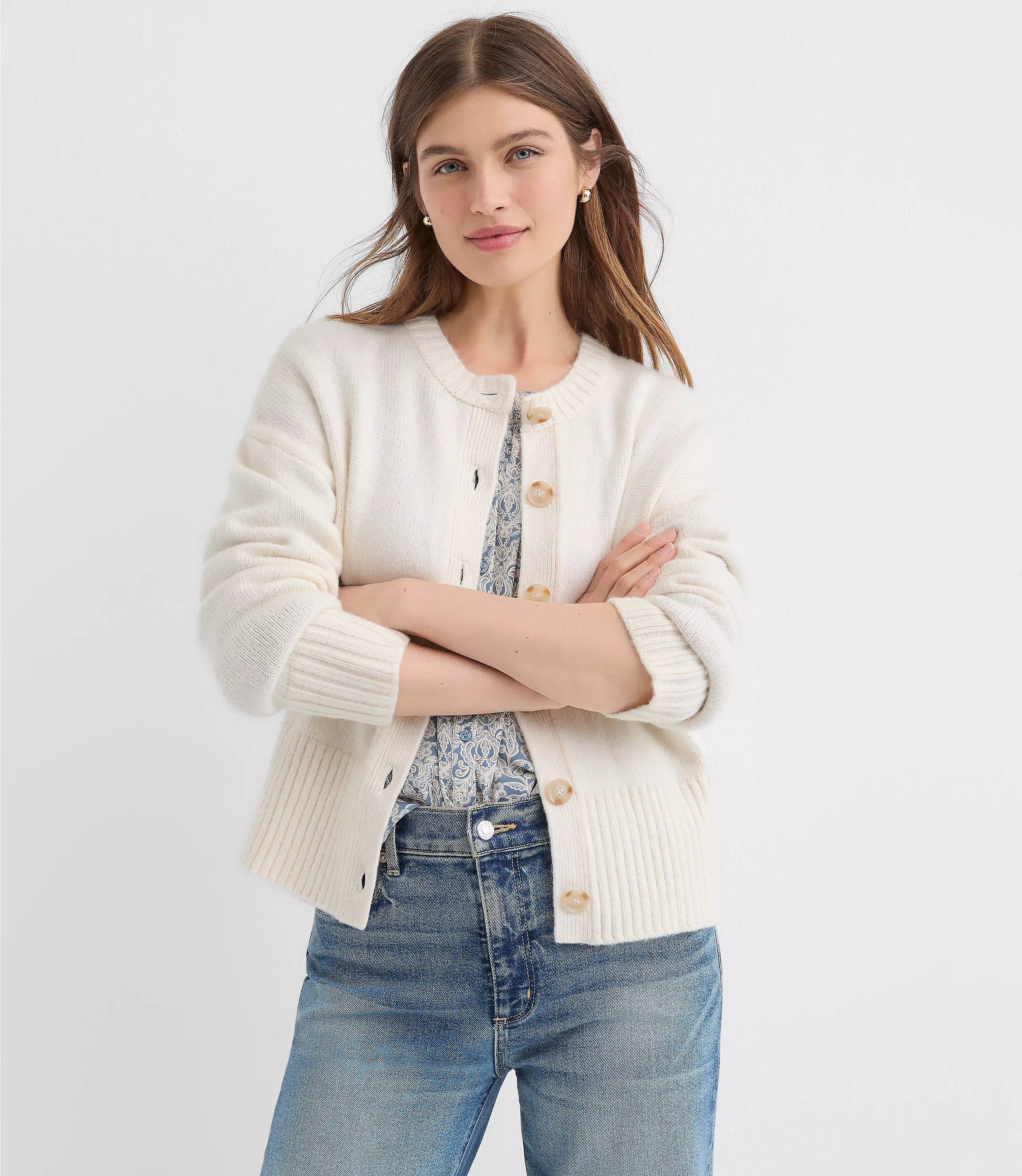 Ribtrim Cardigan | LOFT