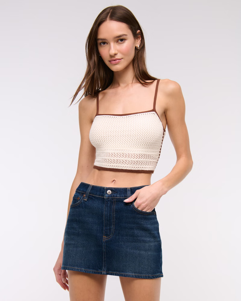 Mid Rise Denim Mini Skirt | Abercrombie & Fitch (US)