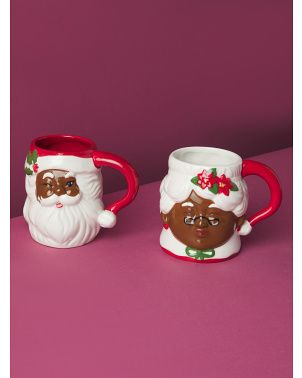 2pk Ceramic Mr And Mrs Santa Claus Mugs | Holiday Decor | HomeGoods | HomeGoods