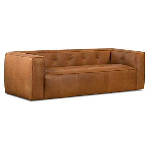 POLY & BARK Capa Sofa in Full-Grain Pure-Aniline Italian Tanned Leather in Saddle Tan | Amazon (US)