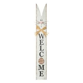 Glitzhome® 42" Wooden Easter Bunny Porch Sign | Michaels Stores