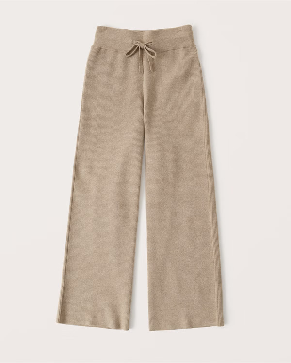 Women's Cropped Wide Leg Sweater Pants | Women's Bottoms | Abercrombie.com | Abercrombie & Fitch (US)