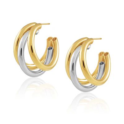 Lexi Tri Hoop - Two Tone | Sahira Jewelry Design