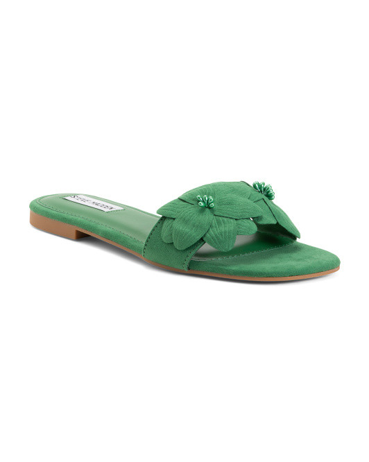 Flower Applique Slide Sandals | TJ Maxx