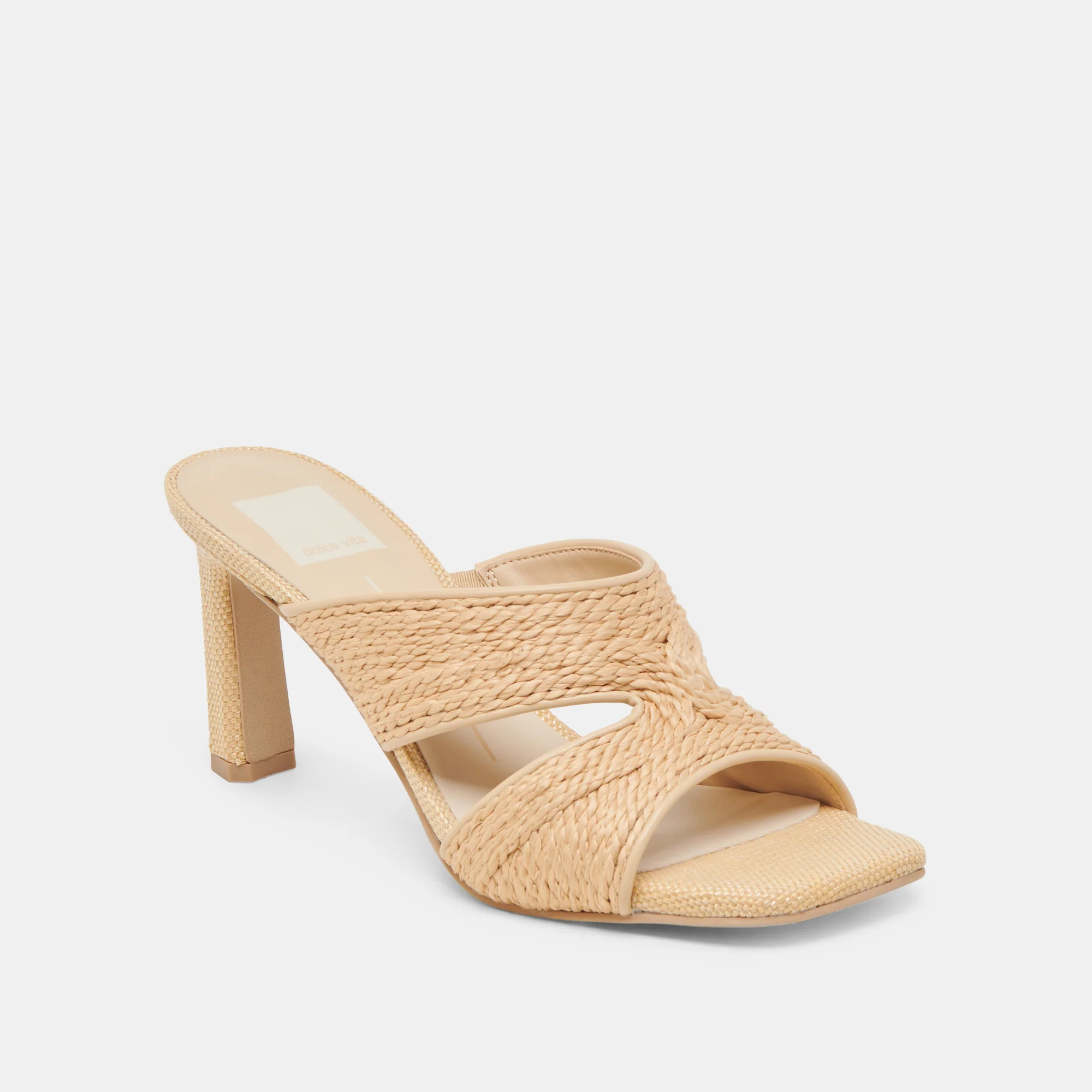 Gitel Wide Lt Natural Raffia Heels | Dolce Vita | DolceVita.com