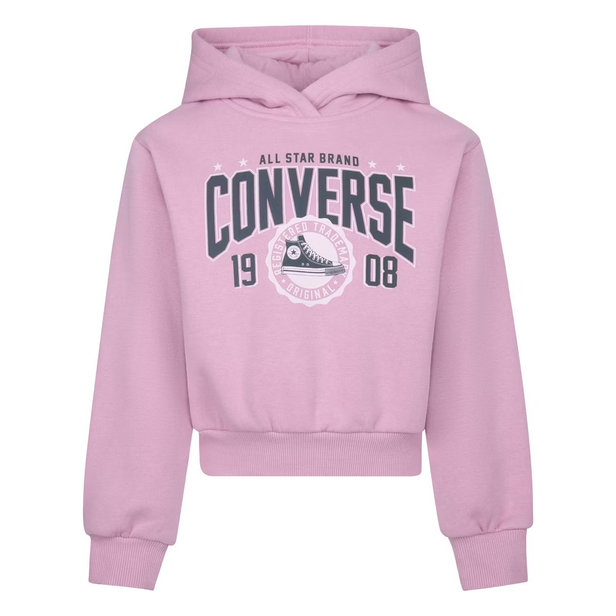 Converse® Girls' Fleece Hoodie Pullover Sweatshirt - Ivory | Target