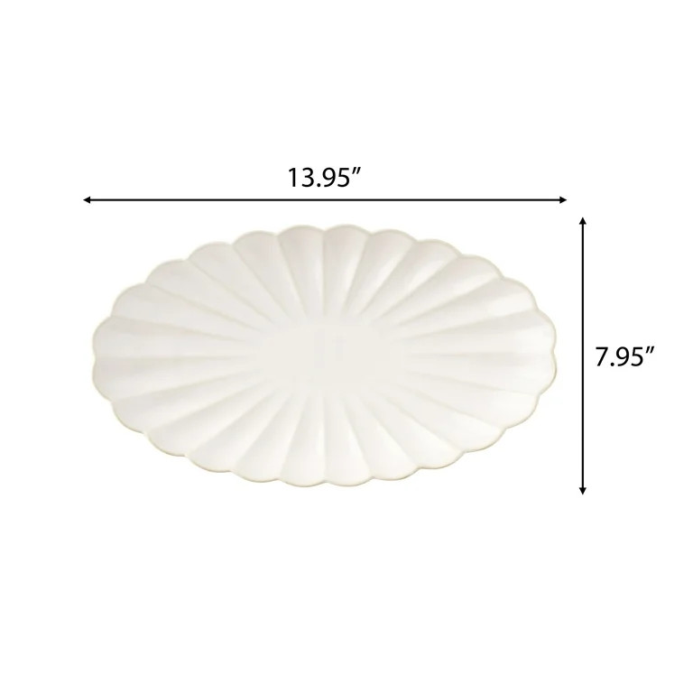 The Pioneer Woman Colette Stoneware 14-inch Serving Tray, Cream | Walmart (US)