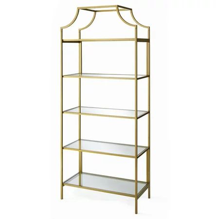 Better Homes & Gardens 71" Nola 5-Tier Etagere Bookcase, Gold Finish | Walmart (US)