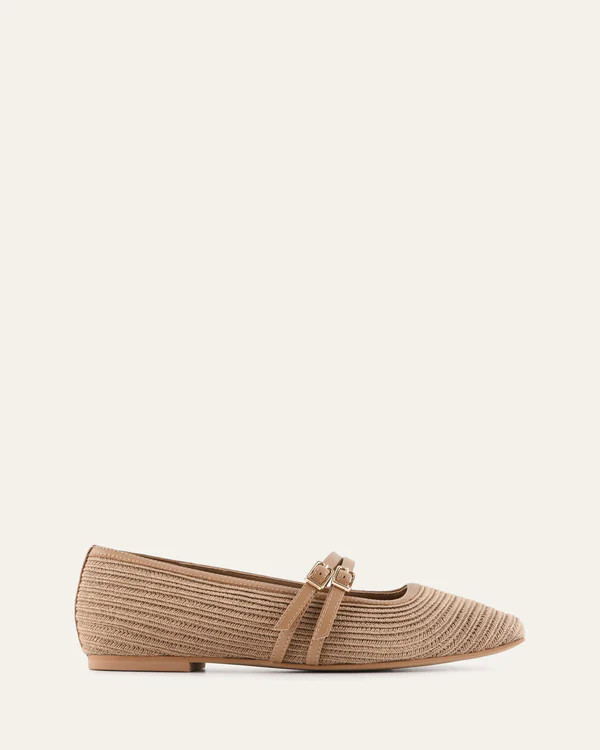 SULLIVAN BALLET FLATS TAN RAFFIA | Jo Mercer (AU)