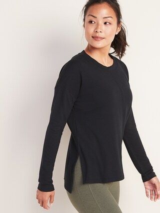 Lightweight French Terry Side-Vent Top for Women | Old Navy (CA)