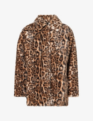 Sable Leopard-Print Faux-Fur Coat | Selfridges