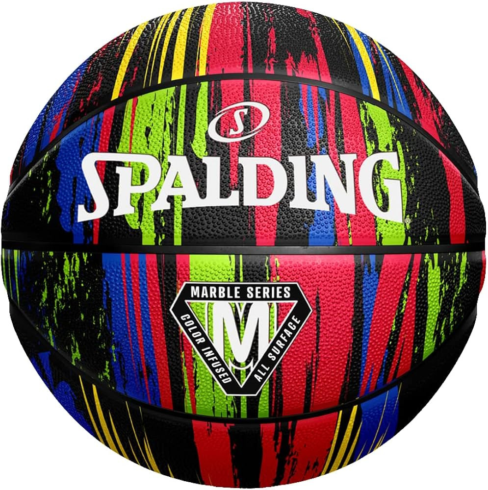 Spalding Marble Series Black Multi-Color Outdoor Basketball 29.5" | Amazon (US)