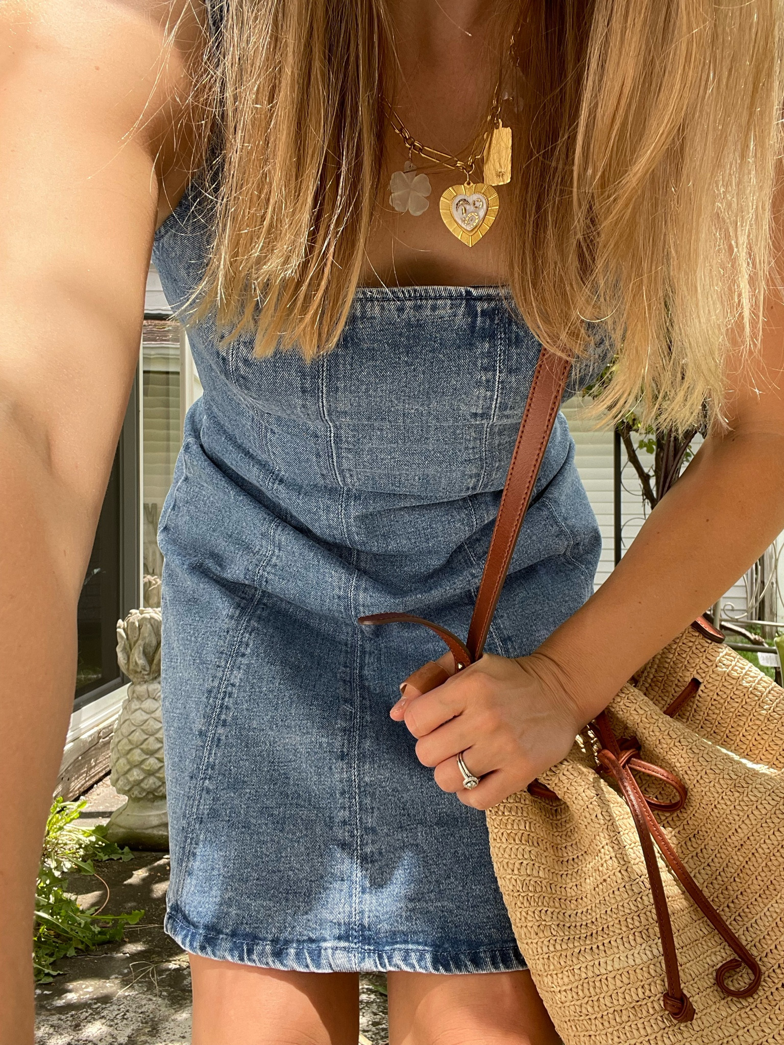 Getting all my summer outfits in before September 1 rolls around ☀️➡️🍂

Denim dress, straw bag, charm necklace, warm weather fit, summer outfit, crossbody bag 

#LTKFindsUnder100 #LTKItBag #LTKxAF