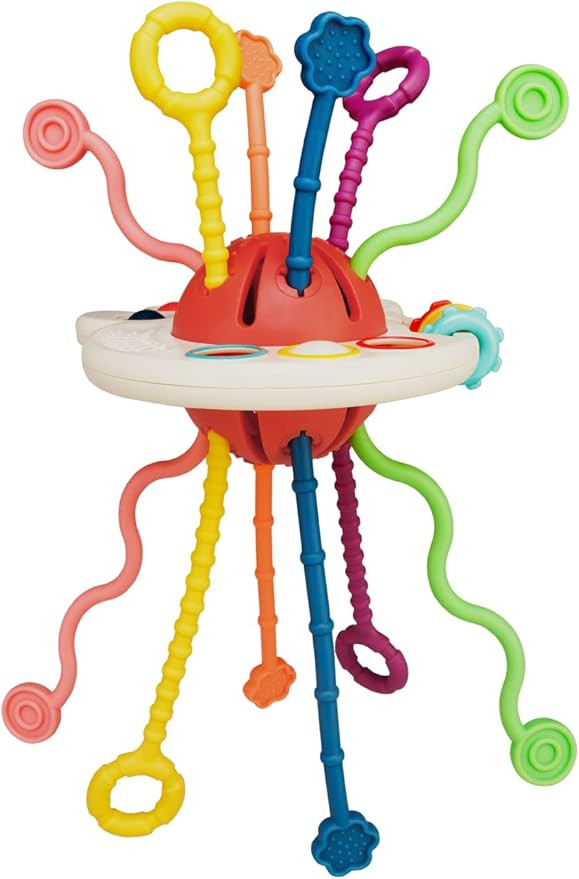 Sensory Montessori Toys for Babies 6-12 Months, Food Grade Silicone, Pull String Activity Toys fo... | Amazon (US)