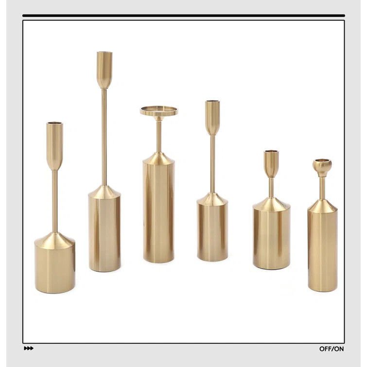 6 Set Metal Candlestick Holders, Unique Table Decorative Candle Stand For Anniversary, Celebratio... | Wayfair North America