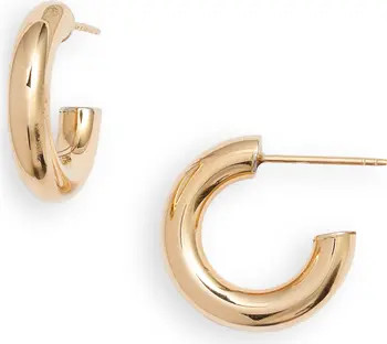 14K Gold Small Thick Hoop Earrings | Nordstrom