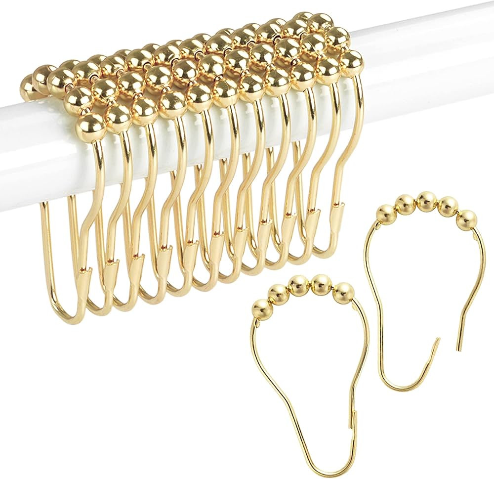 Ansxiy Shower Curtain Hooks Rings, Rustproof Metal Shower Curtain Rings for Bathroom Shower Rods ... | Amazon (US)
