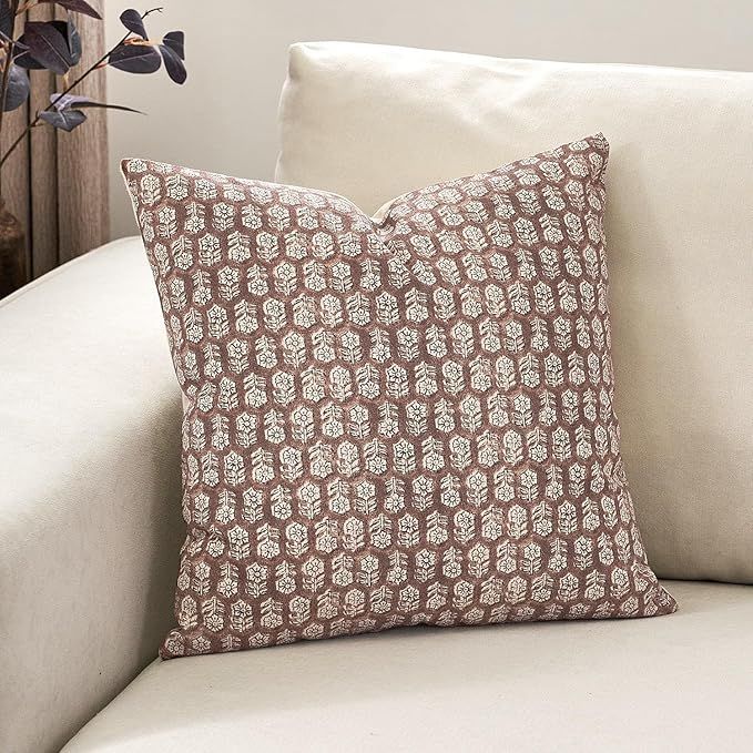 DOMVITUS Pillow Covers 20x20, Floral Pillow Covers, Couch Pillows for Living Room, Decorative Far... | Amazon (US)