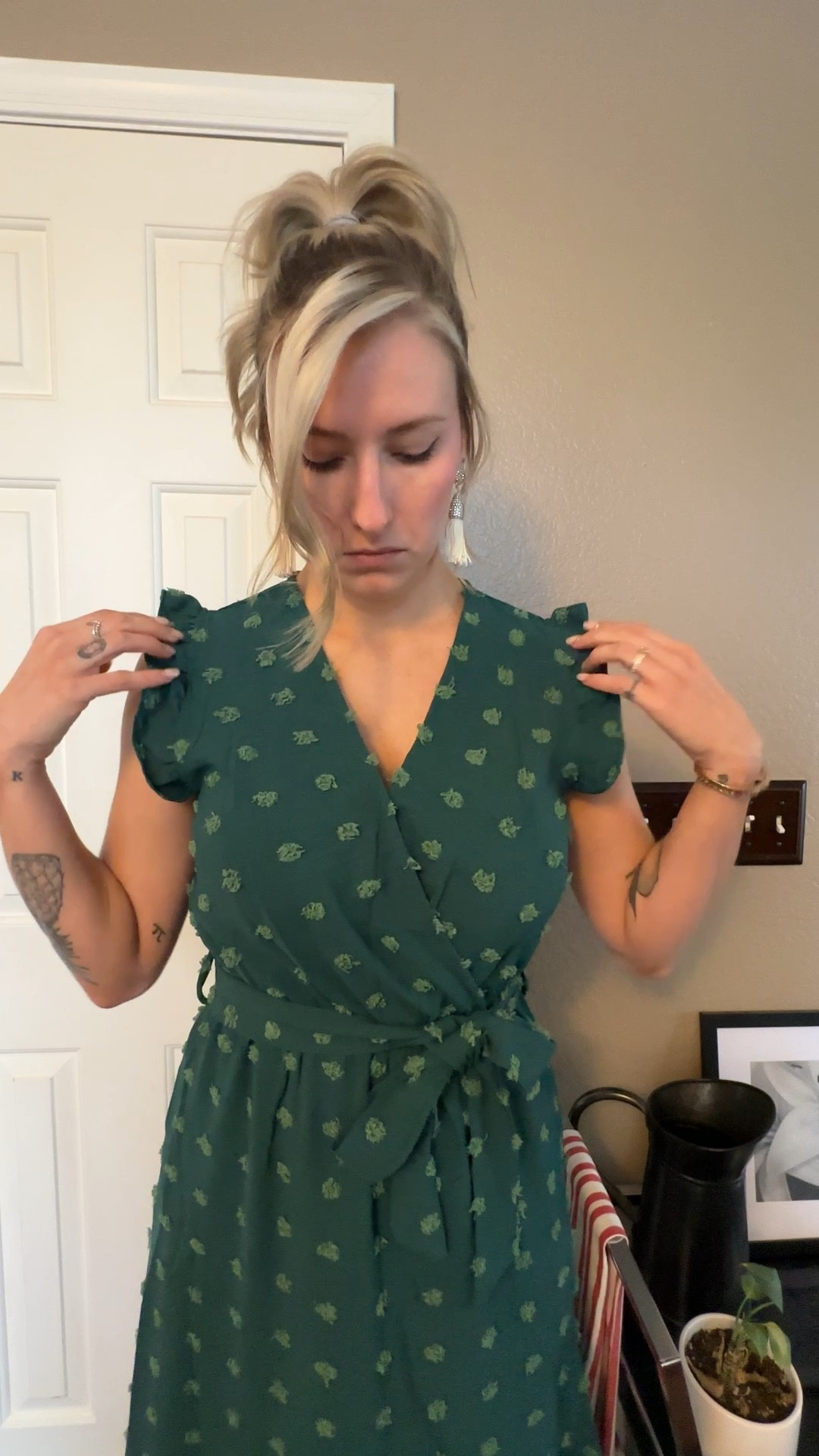 in  search of a spring wedding guest dress that is mom friendly while still being stylish. this amazon dress comes in multiple colors, has a faux wrap which i love so i'm not fidgeting with the tie while trying to hold baby, && a front button up which is perfect for breastfeeding on the go.

 petitefashion amazon spring dress | amazon dresses | spring dress | bump friendly dress | classic style | petite style | breastfeeding dress

#LTKfindsunder50 #LTKstyletip #LTKVideo