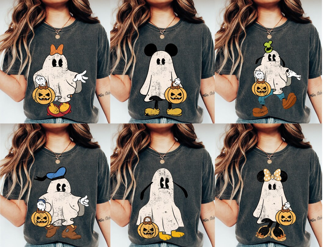 Disney Mickey Friends Halloween Comfort Colors Shirt, Mickey and Friends Ghost Sweatshirt, Retro ... | Etsy (US)