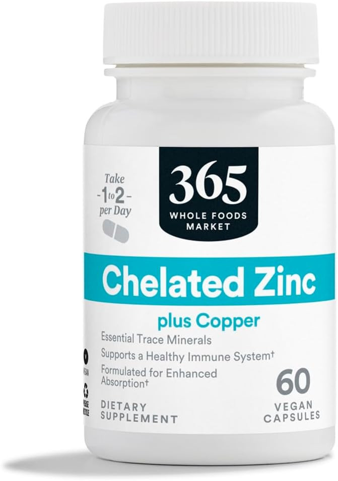 365 by Whole Foods Market, Zinc Chelated, 60 Capsules | Amazon (US)