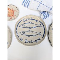 Small Plate Of Sardines From Brittany, Made Handcrafted Ceramic, Handmade & Hand-Painted | Etsy (US)