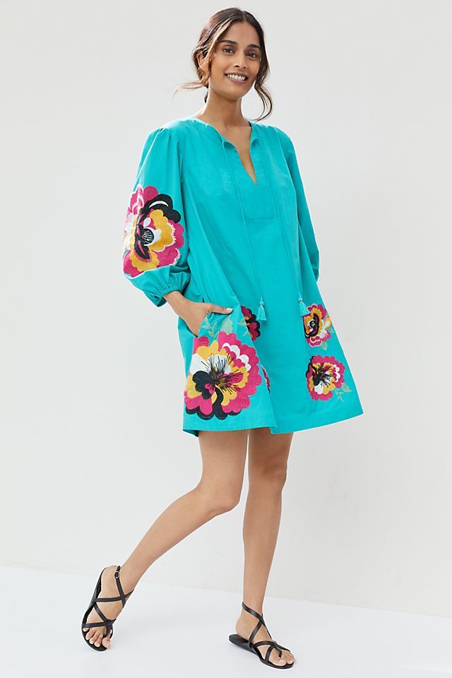Maeve Embroidered Tunic Dress | Anthropologie (US)