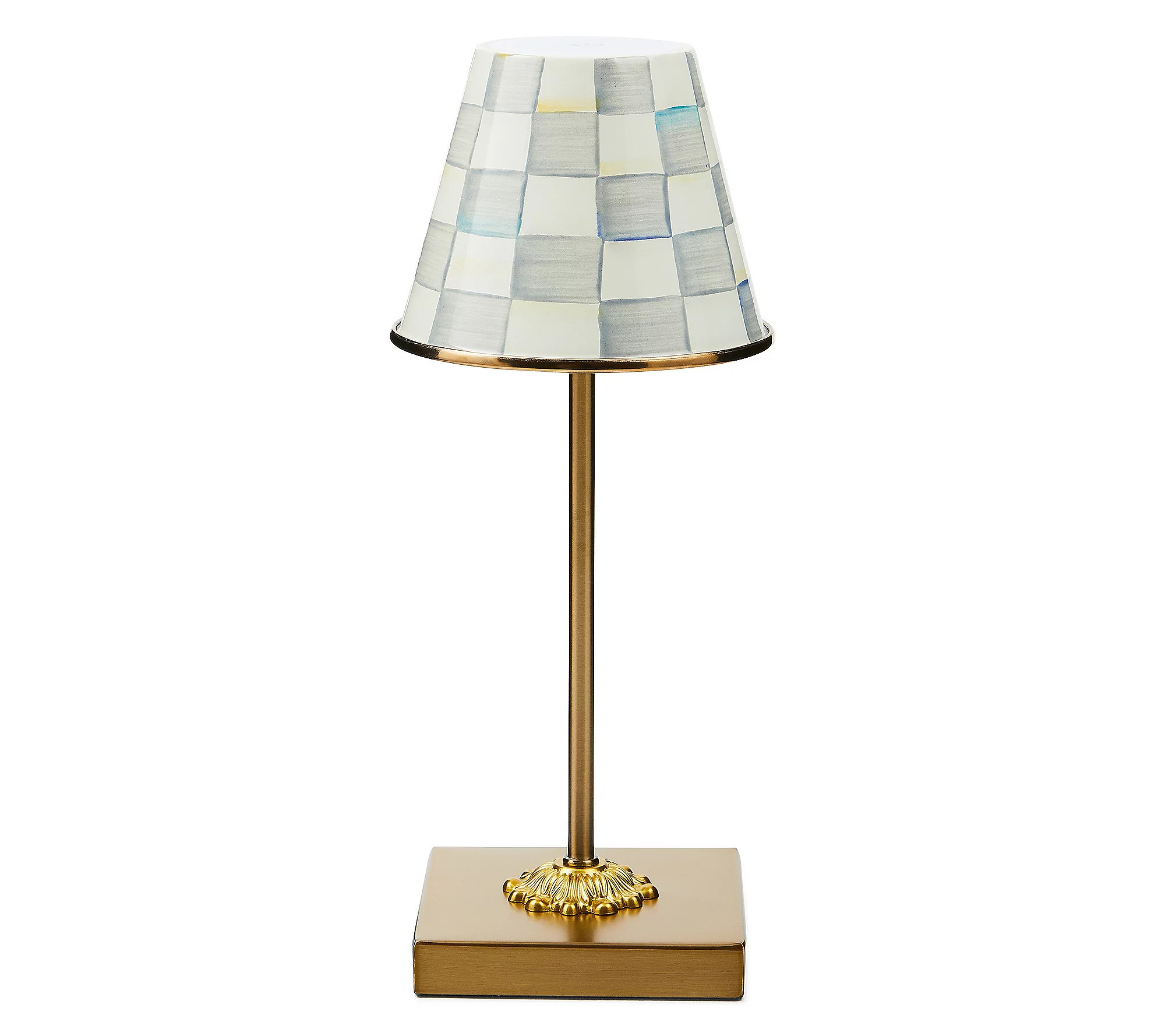 MacKenzie-Childs Sterling Check LED Rechargeabl Table Lamp | QVC