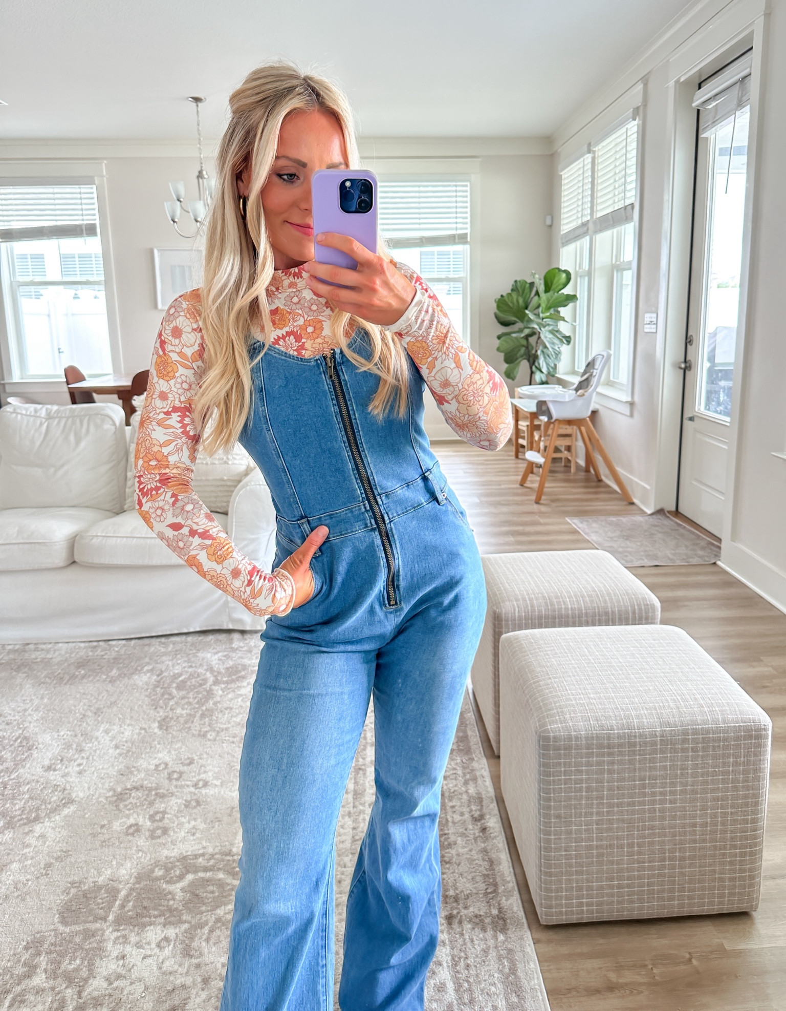 Wearing a small in bodysuit and TTS! Stretchy!!

#pinklilystyle #floralbodysuit #denimjumpsuit

#LTKFindsUnder50 #LTKSeasonal #LTKStyleTip