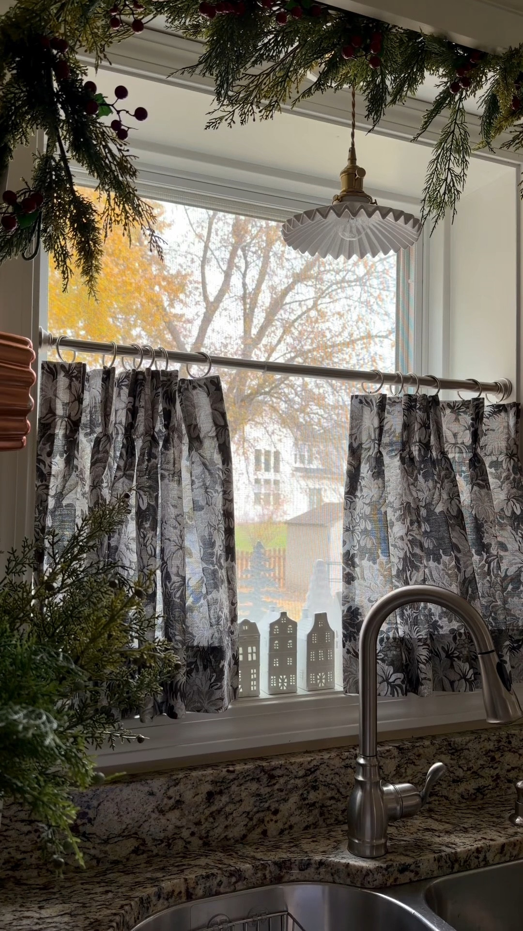 Cozy holiday decor in the kitchen! Tapestry cafe curtains on sale, use code MJXO941WM3 for discount! 

#LTKSaleAlert #LTKHome #LTKHoliday