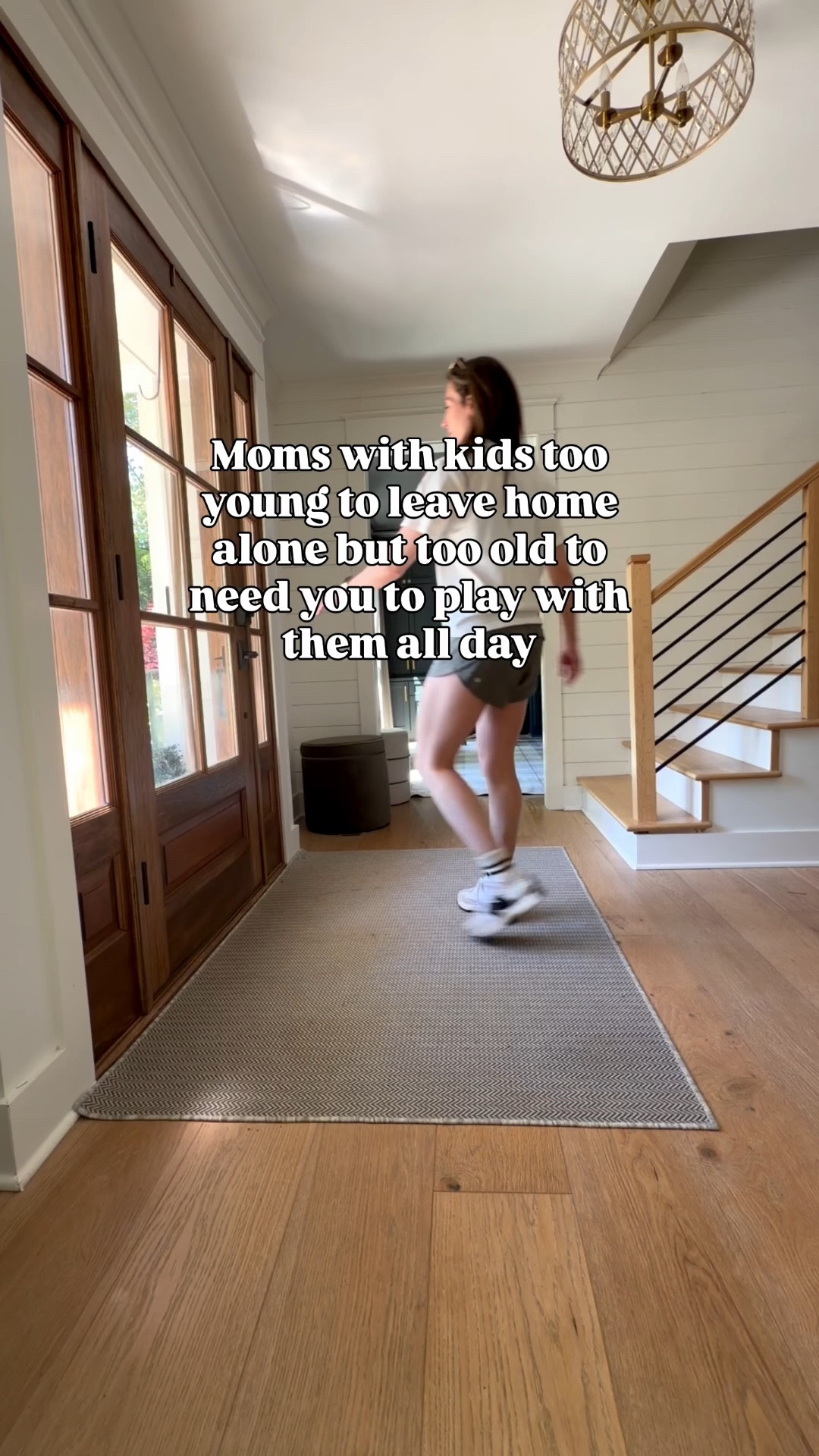 I got this walking pad for Christmas when I realized that my kids were getting to an age where they were playing with friends or playing independently a majority of the time, but they were still too young for me to leave them alone. Having this walking pad allows me to get my steps in while also being available as a mom! I chose to get a very baseline model because I don’t use it for running. This one is $105 and very compact and easy to move around. ￼