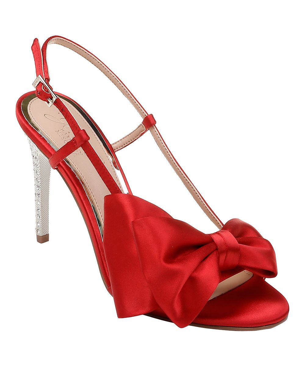 Jewel Badgley Mischka Women's Sandals REDSAT - Red Bow Johanna Slingback Sandal - Women | Zulily