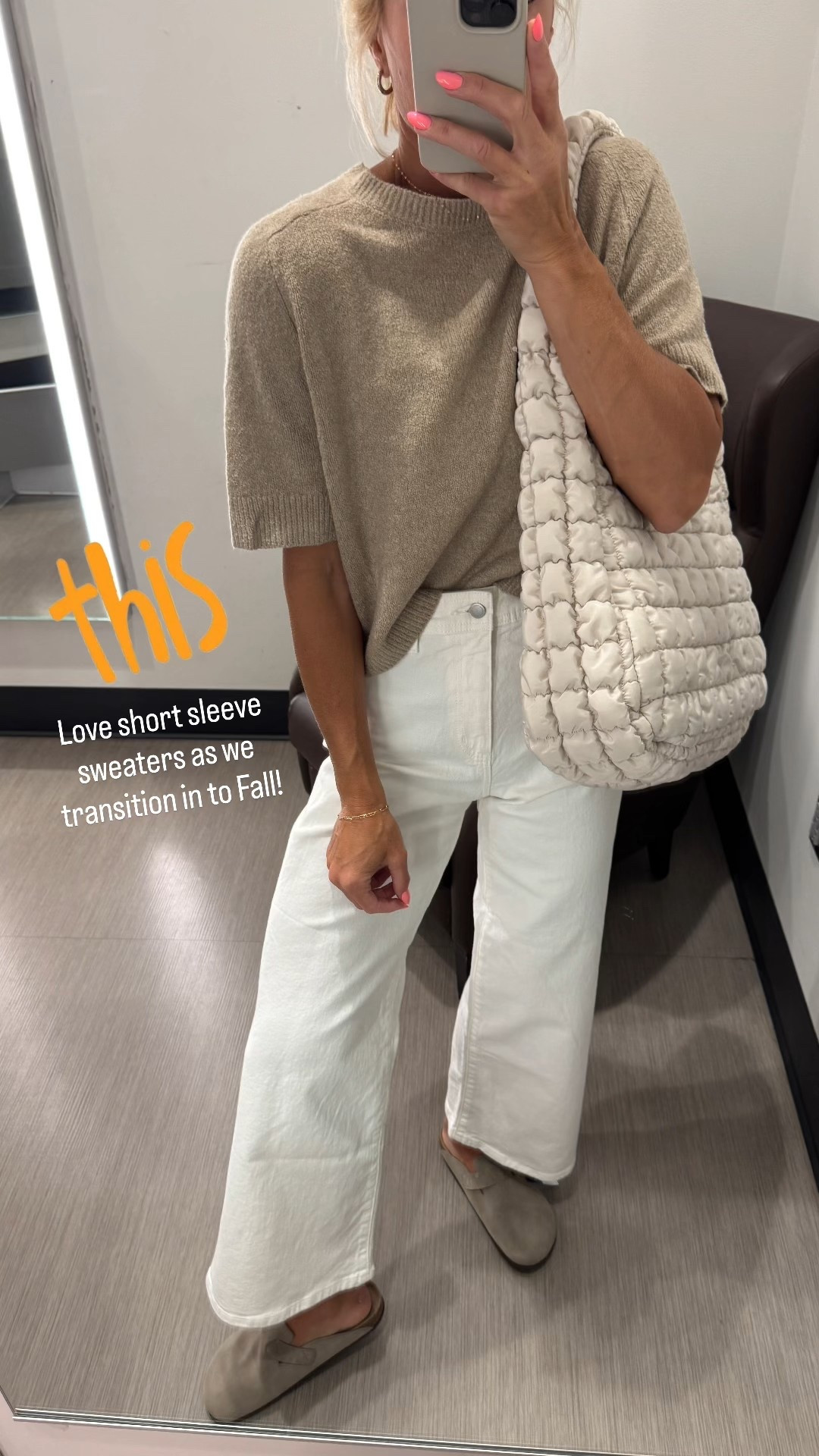 head to toe Target!
These viral jeans are so good! They remind me of the Colette style from Anthro.
Be sure and size up! I’m in a 6. 
Love this NEW short sleeve sweaters— pretty details and looks expensive. Fits tts
Look for less quilted bag & clogs — quality is great and you cannot beat the prices!


#LTKOver40 #LTKFindsUnder50 #LTKShoeCrush