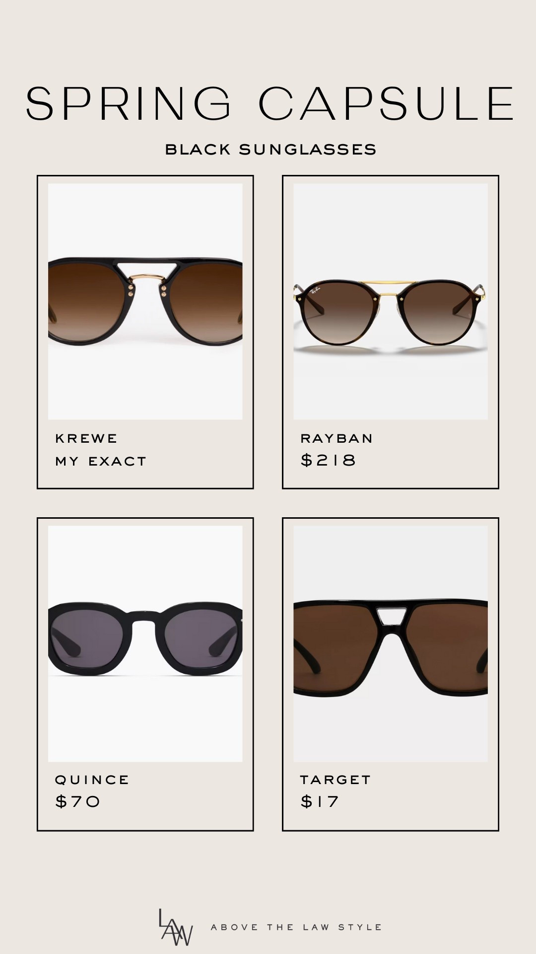 Spring Capsule: Black Sunglasses

#LTKFindsUnder100 #LTKFindsUnder50 #LTKStyleTip
